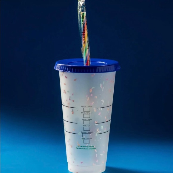 2 Starbucks confetti cups with rainbow straws… - Picture 10 of 12
